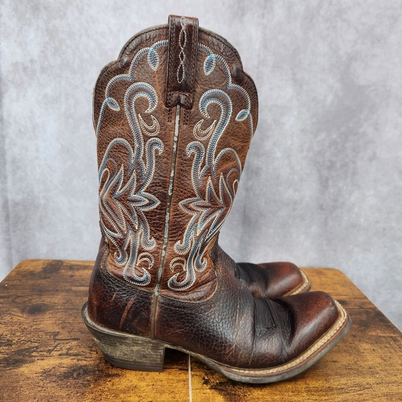 Ariat Western Boots Womens 6 B Brown Leather‎ Rowdy Cowgirl Roper Botas 15825